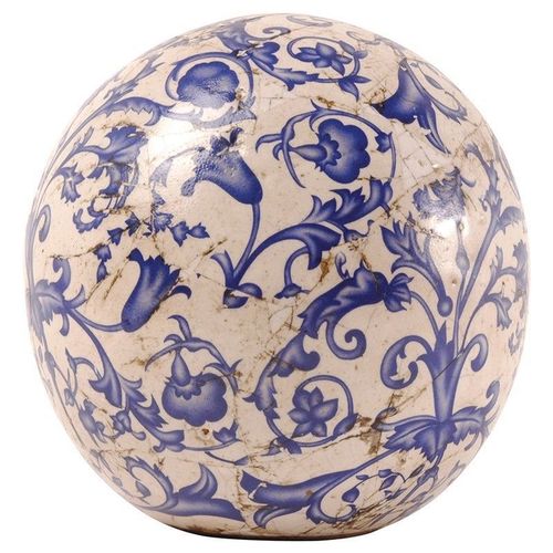 Gartenkugel Dekokugel Keramik 12cm AGED blau AC11