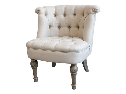 Chic Antique franz. Sessel in Leinenstoff creme weiß 41032030